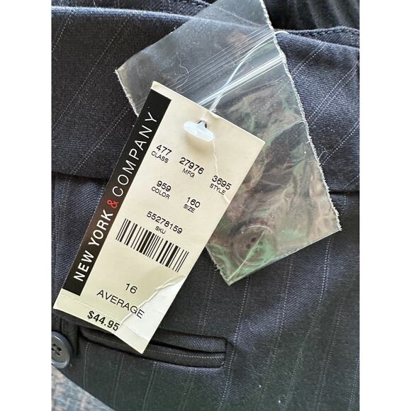 New York‎ And Company Career Pants 16 Average Women's Black Pinstripe - Picture 11 of 14